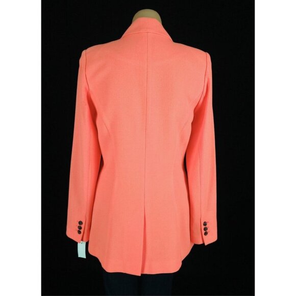 Smythe Tailored Blazer Size 4 Womens Neon Tangerine Jacket $795 - Picture 8 of 16